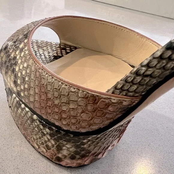 Jimmy Choo Peachy 125 / 38 Rosewood Mix Python Shoe - Picture 13 of 14